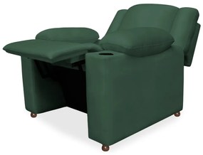 Poltrona Papai Manchester Reclinável Veludo Verde Bandeira