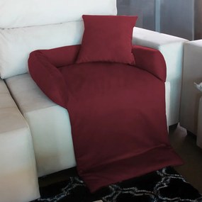 Protetor Para Sofá para Cães ou Gatos Médio Porte Fofinho Pet Protect Suede Bordô