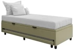 Bicama Box Baú Solteirão 96x203cm Samy S05 Sintético Bege - Mpozenato