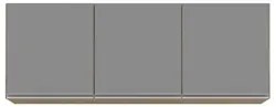 Armário Aéreo de Cozinha 150cm 3 Portas Argélia Castanho/Cinza - Lumil