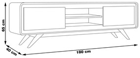 Rack Decorativo 2 Portas Pés de Madeira Maverick Nature/OffWhite G21 - Gran Belo