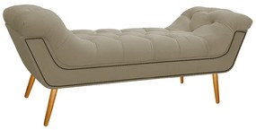 Calçadeira Estofada Veneza 195 cm King Size Linho Bege - ADJ Decor