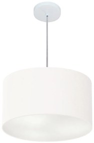 Lustre Pendente Cilíndrico Vivare Md-4019 Cúpula em Tecido 40x21cm - Bivolt
