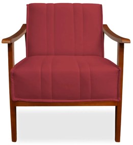 Poltrona Decorativa Vincenzza Veludo Vermelho