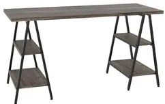 Mesa Escrivaninha Cavalete 150cm Estilo Industrial Prisma C08 Carvalho