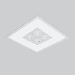 Luminária De Embutir Magnum Quadrado 50X50X10Cm 4L E27 + 04 Par20 | Us... (MR-T - Marrom Texturizado)