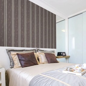 Papel de Parede Listrado Com Plumas