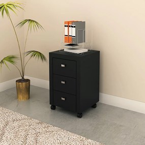 Gaveteiro para Escritório Home Office ME4108 MDP Preto G69 - Gran Belo