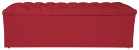 Calçadeira Estofada Liverpool 195 cm King Size Suede Vermelho - ADJ Decor