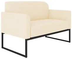 Poltrona Namoradeira 2 Lugares Base Industrial Preta Maressa S03 Suede