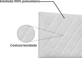 Painel Dubai Para Cama Box King 195 cm Corino S04 - D'Rossi - Branco