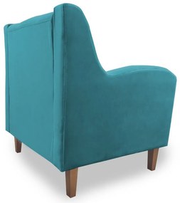 Poltrona Decorativa Munique Pés Palito Suede Turqueza - Sheep Estofados