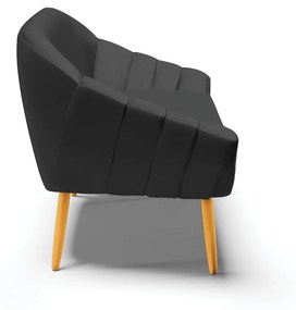 Namoradeira 02 Lugares Giovana Corino Pés Palito Castanho - D'Rossi - Preto