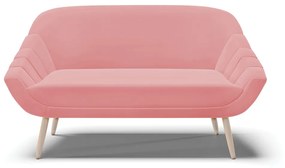 Namoradeira 02 Lugares Giovana Suede Rosê Pés Palito Natural - D'Rossi
