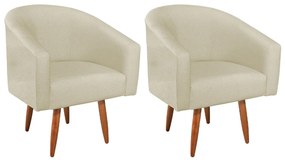 Kit 02 Poltronas Decorativas Sala de Estar Recepção Luiza Pés Palito Suede - ADJ Decor