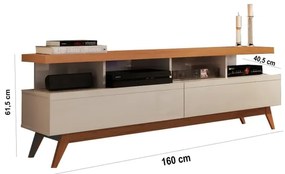 Rack Vivare 1.6 Wood Off White/Nature - Giga Móveis