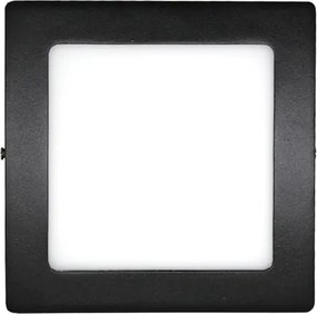 Plafon Led De Sobrepor Quadrado Preto 12W Moldura - LED BRANCO FRIO (6000K)
