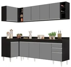 Armário de Cozinha Modulado de Canto Direito 5 Peças CP44 Balcão com T