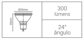 Lâmpada Ar70 4,8W 300Lm 4000K 24° Bivolt | Opus Lp 37271