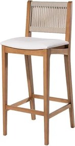 Banqueta Alta Tune Areia Tecido Cru Verniz Mel - 76756 Sun House