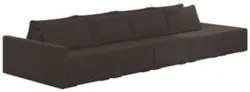Sofá Ilha Modular com Puff para Sala Living 392cm Georgia Z08 Veludo M