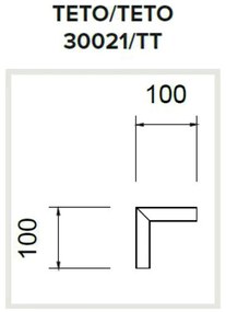Junção Teto/teto Perfil Sobrepor Para Fita Led Garbo 10X10Cm | Usina 3... (BT - Branco Texturizado)