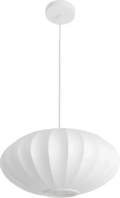 Pendente Tecido E Metal Branco Ø40x20cm Balloon