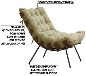 Poltrona Decorativa Sala de Estar Abel Base de Madeira Preto Veludo Bege G41 - Gran Belo