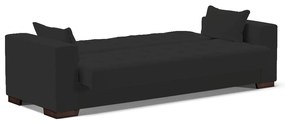 Sofá Cama Casal 3 Lugares 210cm Lisboa Veludo Preto  D03 - D'Rossi