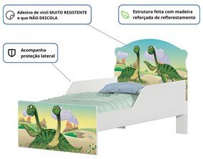Mini Cama Infantil 153,2x79cm com Proteção Lateral Personagens K02 - D'Rossi - DINOSSAURO