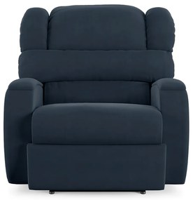Poltrona do Papai Sala de Cinema Reclinável Kylie Power Elétrica Massagem USB Veludo Azul G23