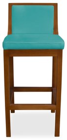 Banqueta Decorativa Josi Veludo Azul Tiffany