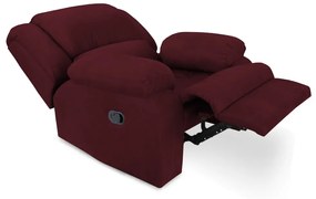 Poltrona Decorativa Magnum Reclinável Manual Suede Bordô