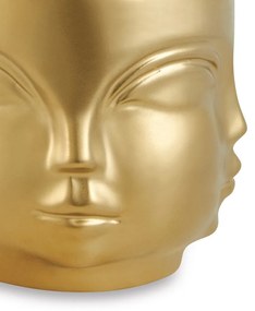 Cachepot "Rosto" Dourado em Cerâmica 14,5x17 cm - D'Rossi