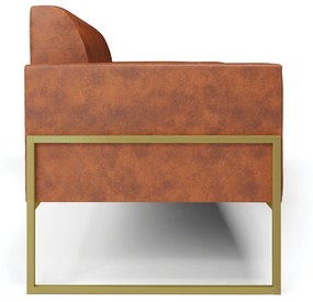 Sofá Namoradeira Base Industrial Alta Dourado Marisa Corano D03 - D'Rossi - Nozes