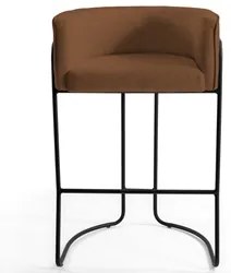 Kit 3 Banquetas Decorativas Base Aço Preto Betina Veludo C-262 Telha -