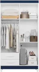 Guarda Roupa Solteiro 103cm com Espelho Dony Flex A02 Branco - Mpozena