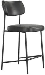 Banqueta Cozinha Média Milli Sintético Preto A14            - Mpozenat