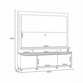 Home Estante Quantum 2 Portas em MDP/MDF para TV até 70 Polegadas Off White/Castanho G26 - Hb Móveis