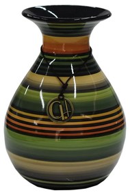 Vaso Bojudo Decorativo em Cerâmica Carolina Haveroth – Maruaga Listrada Alto Brilho