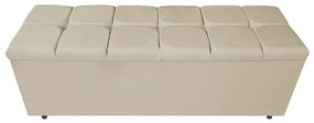 Calçadeira Estofada Manchester 160 cm Queen Size Corano Bege - ADJ Decor