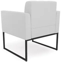 Poltrona Base Industrial Preto Kit 2 Ana Linho Cinza - Ibiza