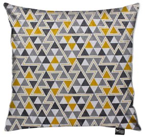Capa para Almofada Tecido Estampado Triângulo Amarelo e Cinza D97 45x45 cm - D'Rossi