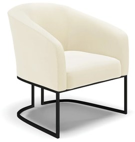 Poltrona Decorativa Industrial Preto Stella Cotelê Int/Veludo D03 - D'Rossi - Off White