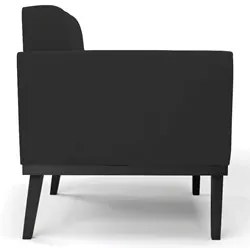 Sofá Namoradeira e 1 Poltrona Base Madeira Preto Ana Veludo Preto - Ib