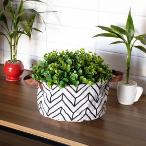 Cesto Decorativo Multiuso Organizador ZigZag Branco 15x26x26 cm - D'Rossi