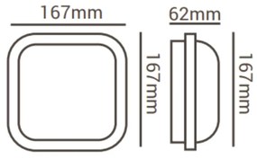 Luminária Tipo Tartaruga Quadrado 16,7X16,7X6,2Cm Led 15W 6000K Ip65 |...
