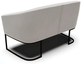 Sofá 2 Lugares Namoradeira Industrial Preto Stella Veludo D03 - D'Rossi - Cinza