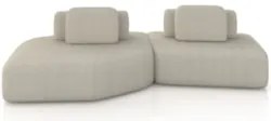 Sofá Ilha 275cm 2 Módulos Sala de Estar Moby Boucle Creme Z08 - Mpozen