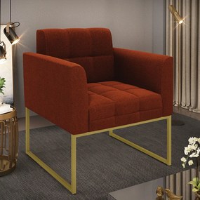 Poltrona Sala de Estar Industrial Dourado Elisa Bouclê D03 - DRossi - Terra
